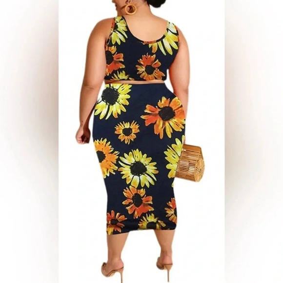 Stretchy 2 Piece Dresses Bodycon
Tanks Crop Top Bandage Midi Ski… - Picture 2 of 4